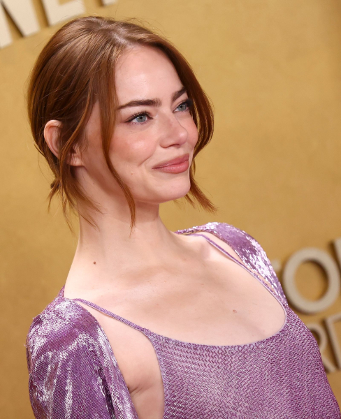 Image may contain Emma Stone Body Part Face Head Neck Person Photography Portrait Adult Happy Smile and Dimples
